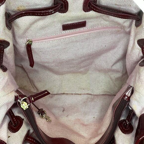 Dooney & Bourke Chiara High Gloss Patent Leather Drawstring Shoulder Bag Tote - Picture 13 of 16